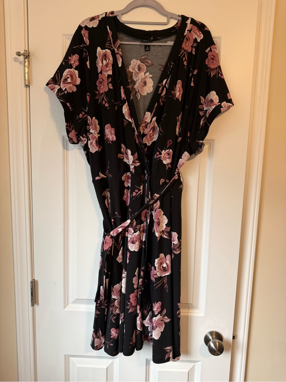 Torrid Floral Faux Wrap Dress with Tie Waist